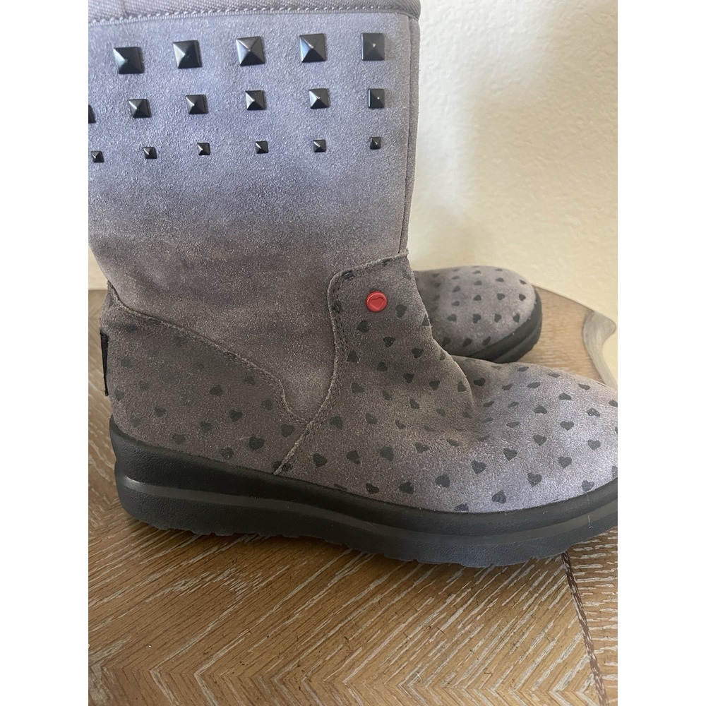 UGG Womens 5 Boots Gray Polka Dot Suede Embellished Rhinestones Rubber Platform - Picture 4 of 4